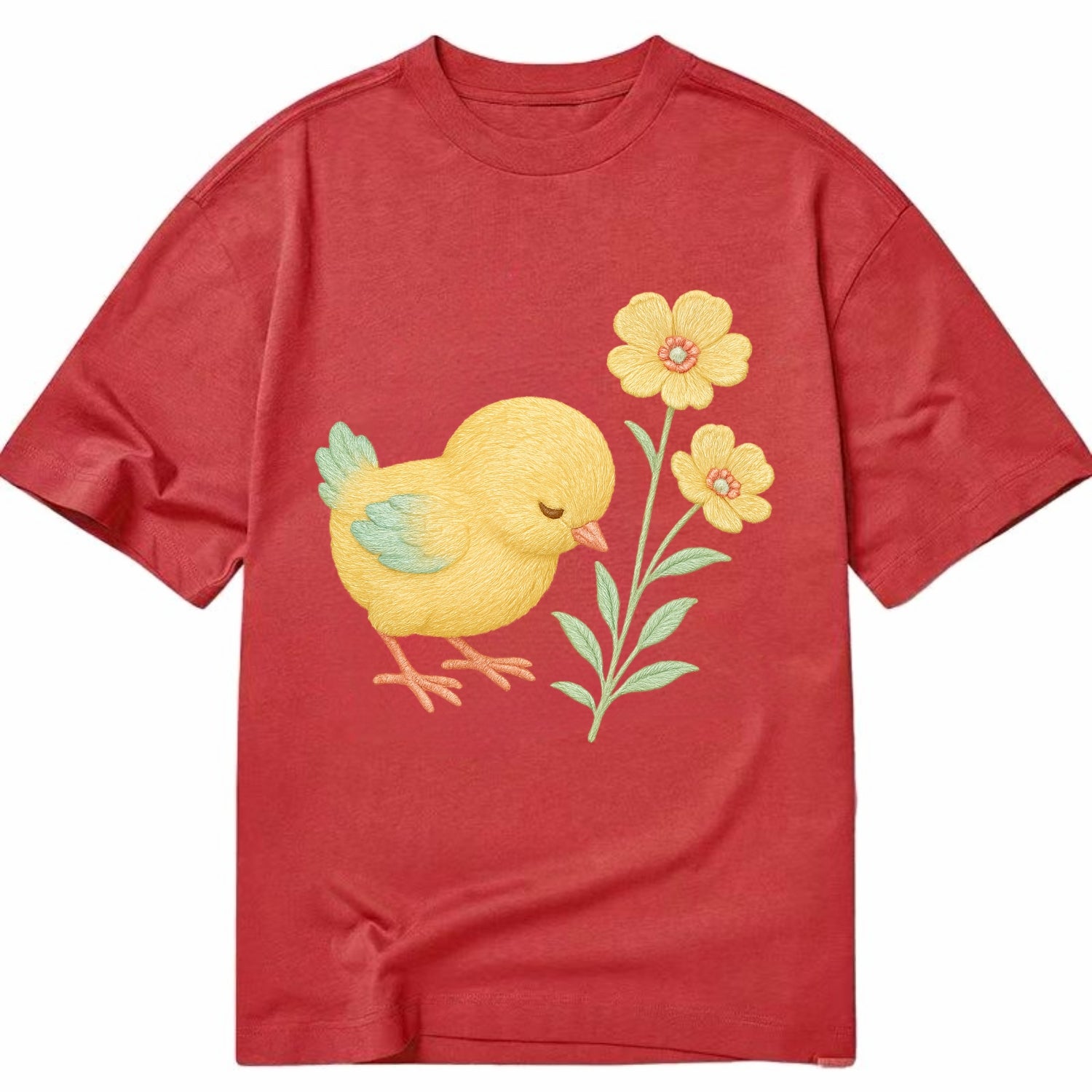 Yellow Chick - Classic T-shirt - Red