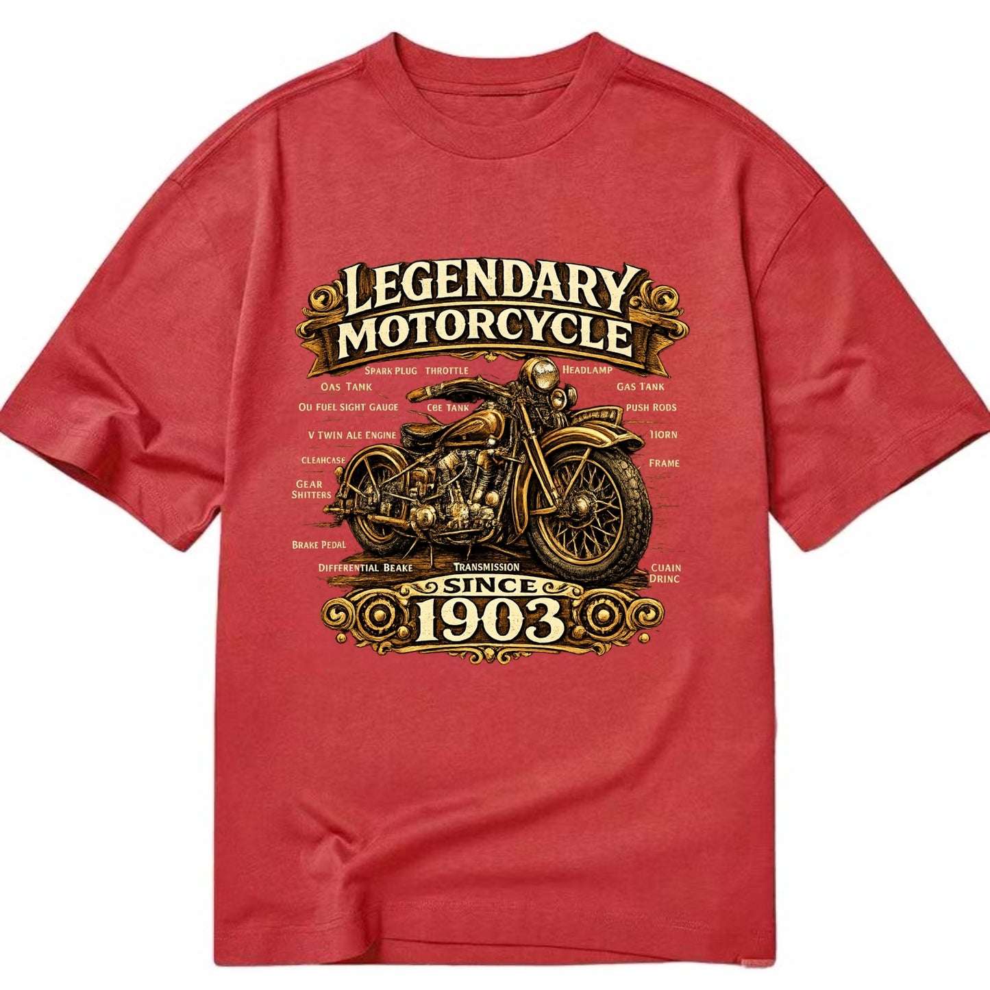 Legendary Motorcycle 1903 - Classic T-shirt - Red