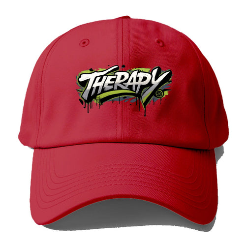 Bold typography design - THERAPY - mental health, getting help - Baseball Cap