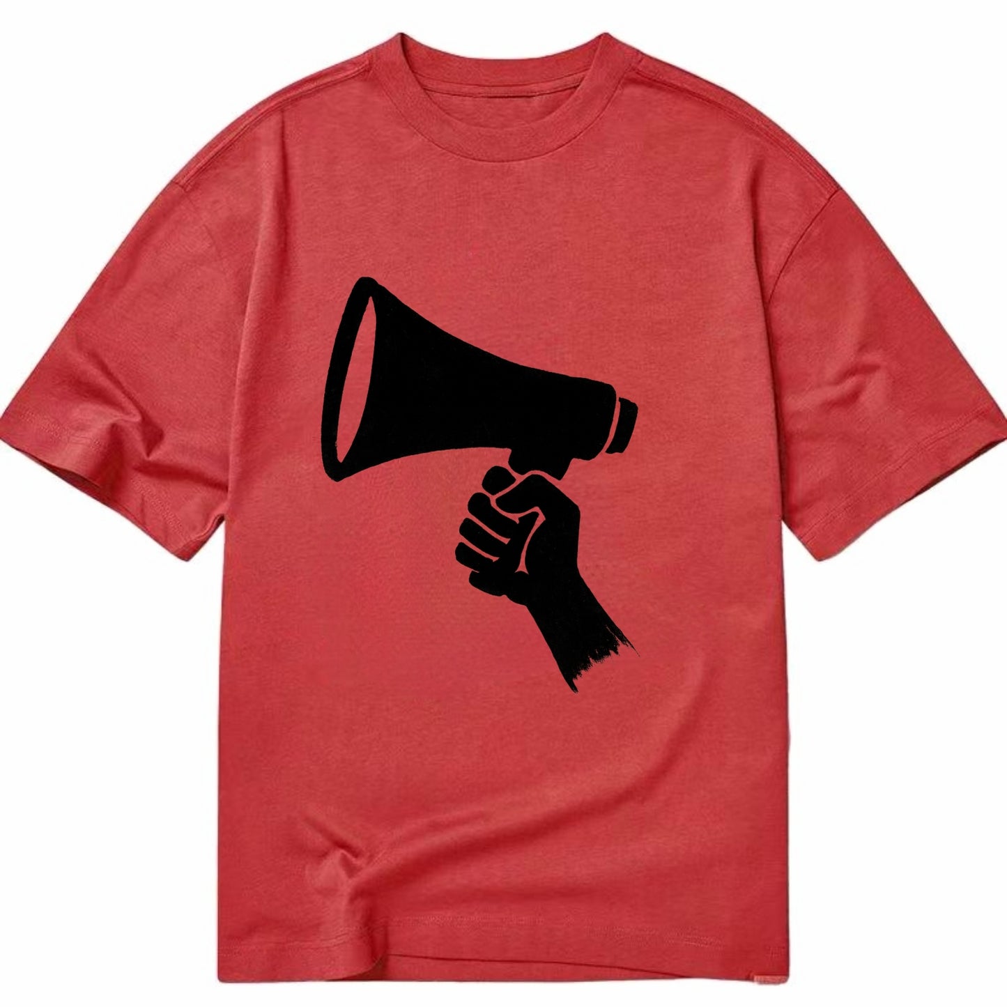 Megaphone silhouette - voice and protest ink brushwork - Classic T-shirt - Red