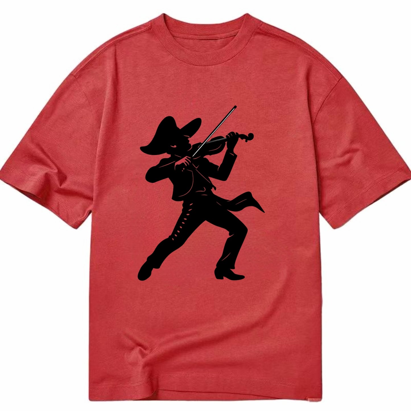 Mariachi violinist passionate performance - Classic T-shirt - Red