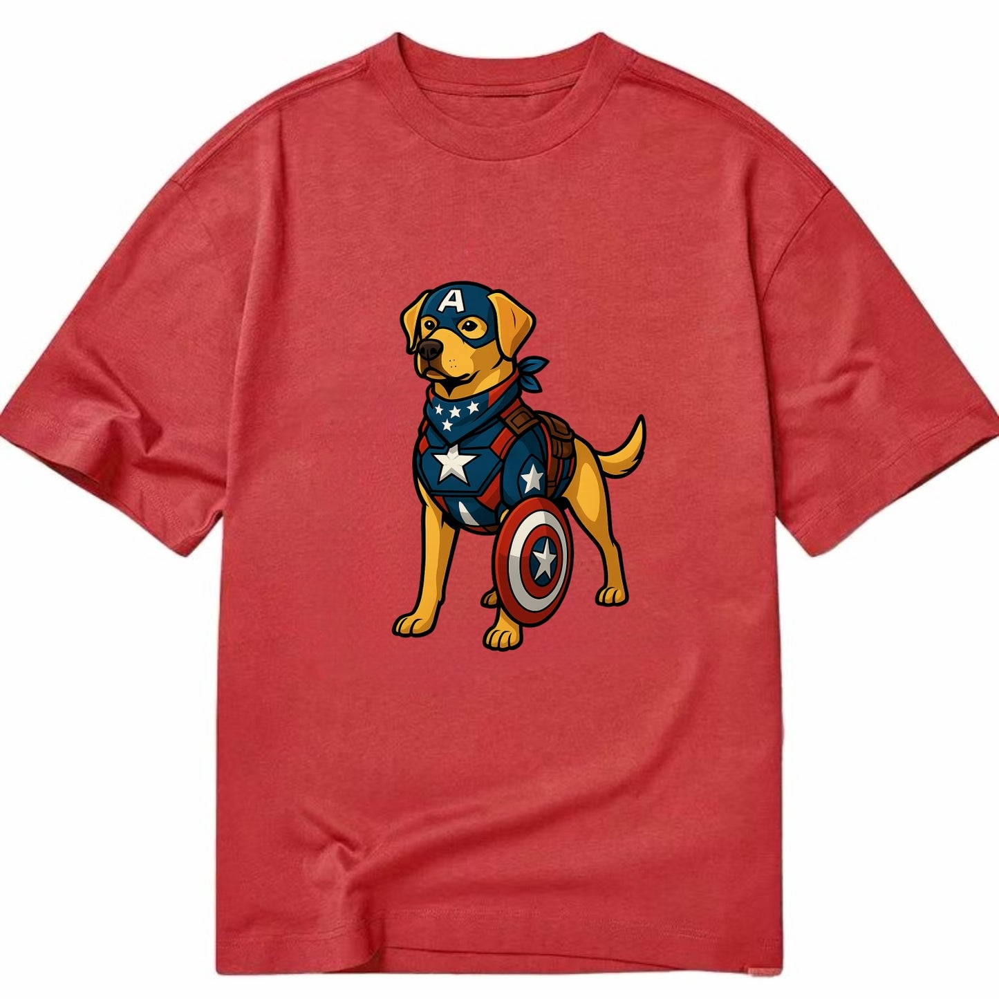 Labrador Captain America  - Classic T-shirt - Red