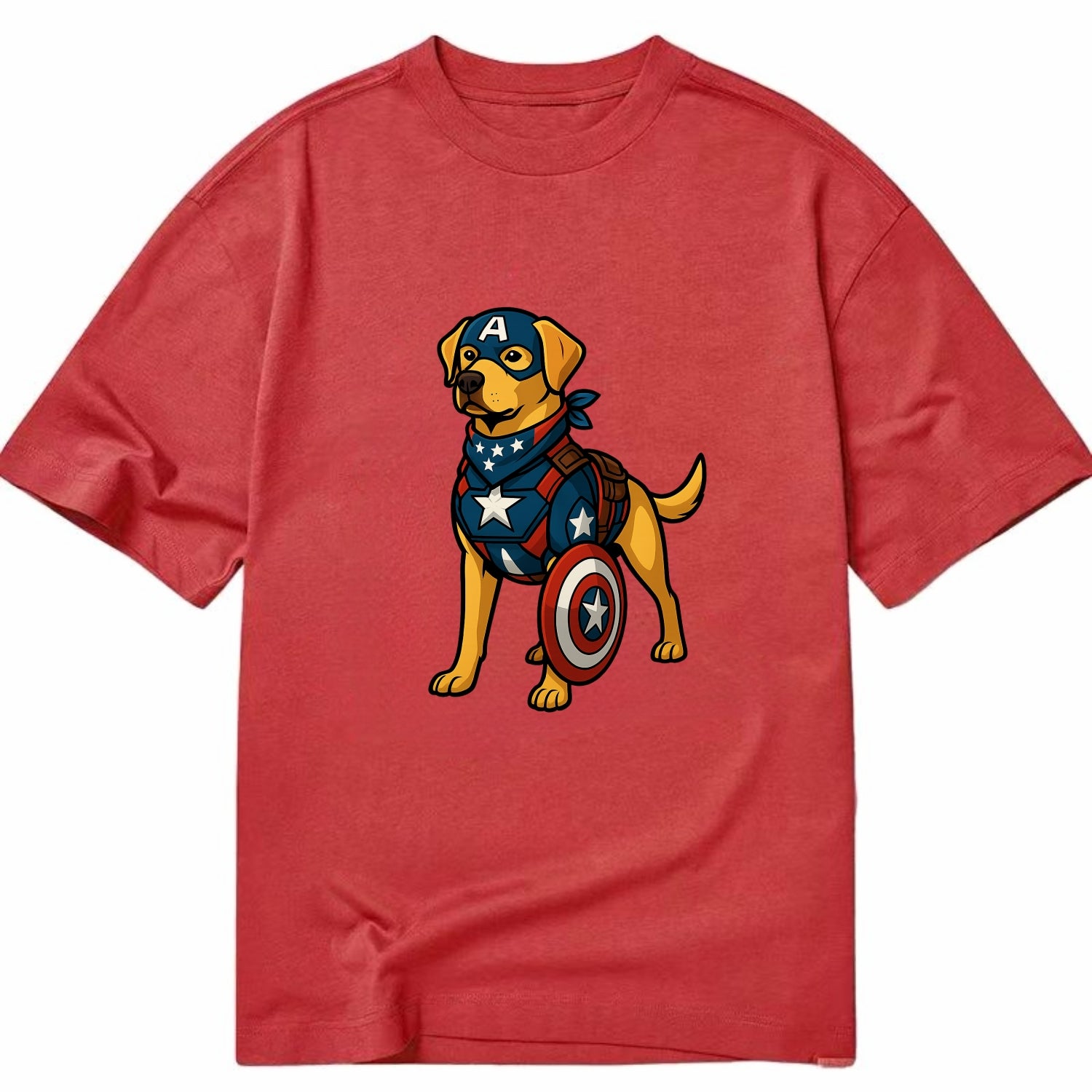 Labrador Captain America  - Classic T-shirt - Red