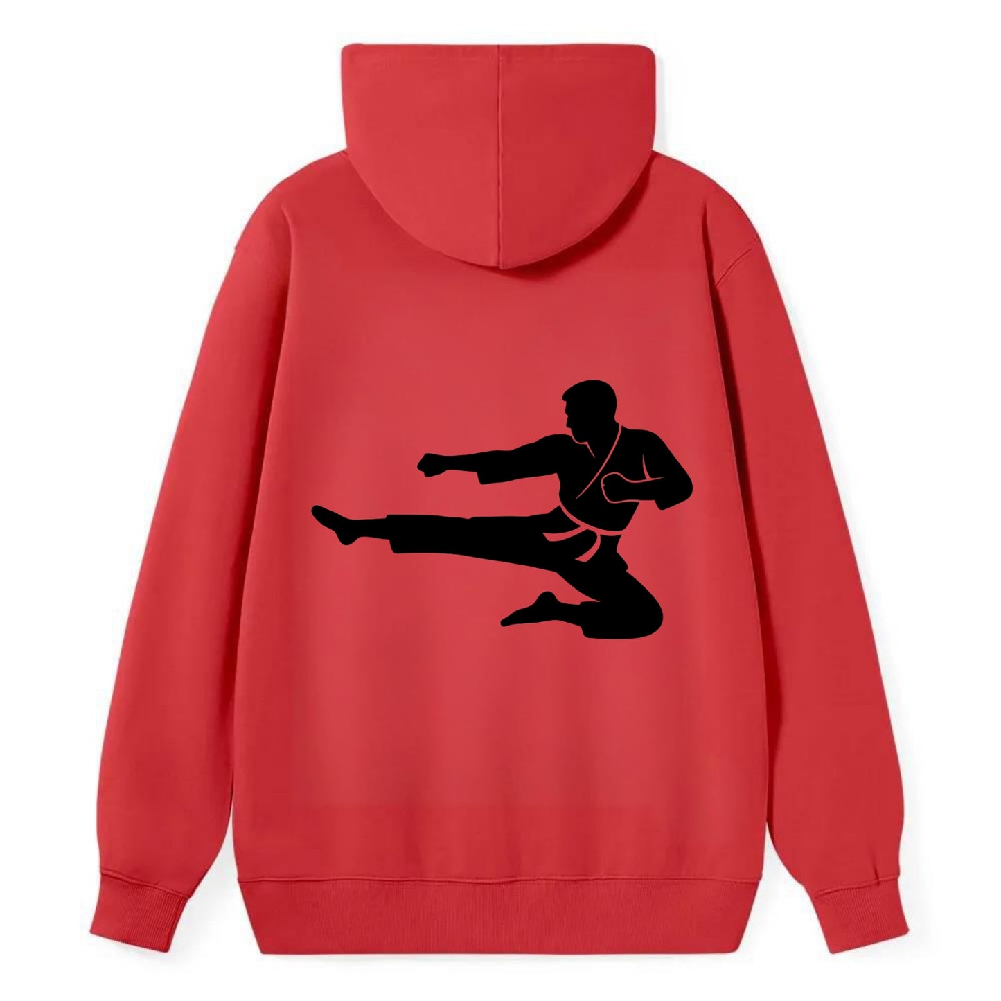Martial artist flying kick - Classic Pullover Hoodie - Red