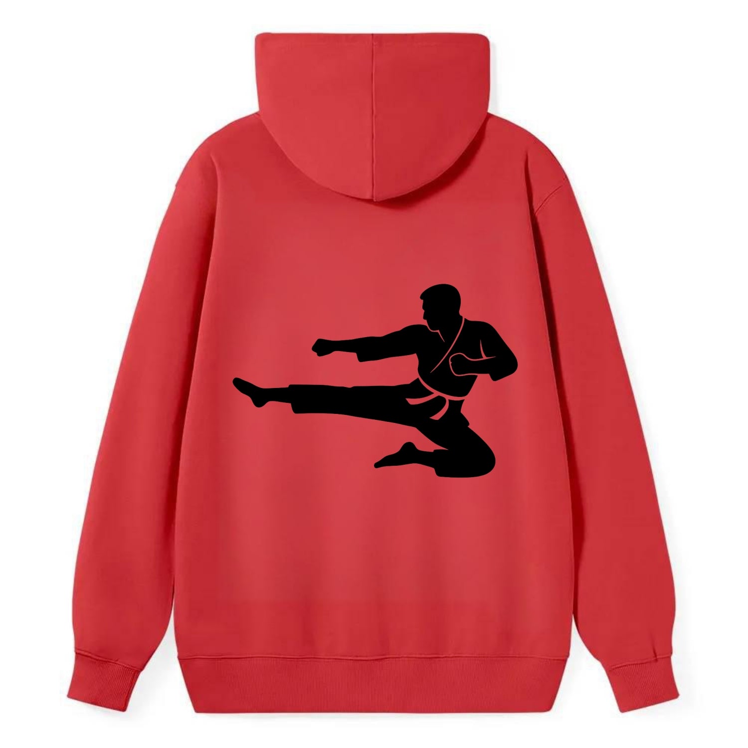 Martial artist flying kick - Classic Pullover Hoodie - Red