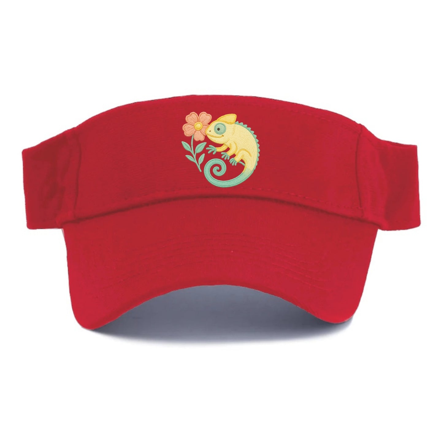 Yellow Chameleon - Visor - Red