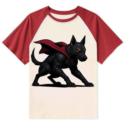 Belgian Malinois Black Panther  - Contra - Contrast Raglan T-shirt - Red