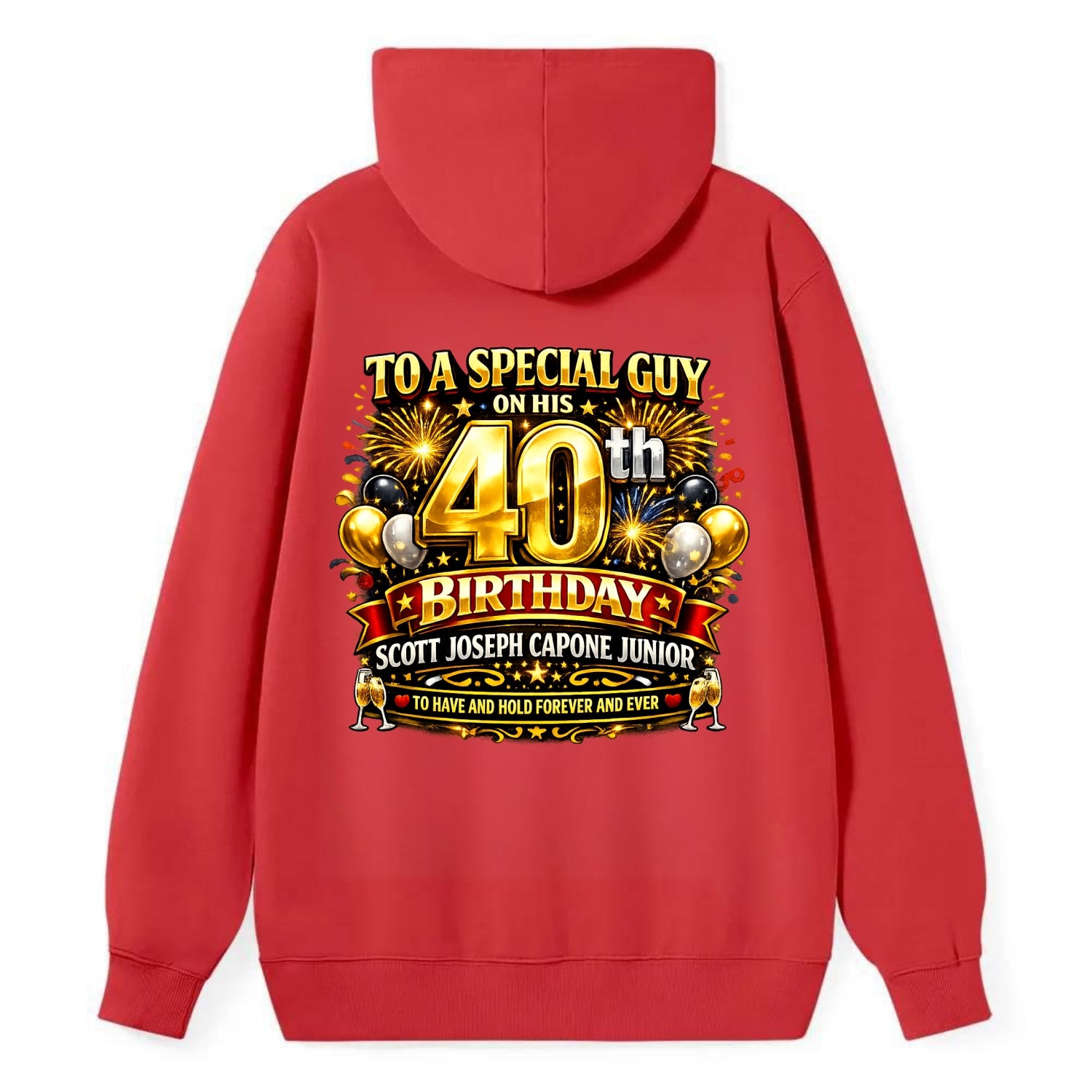 Special 40th Birthday - Classic Pullover Hoodie - Red