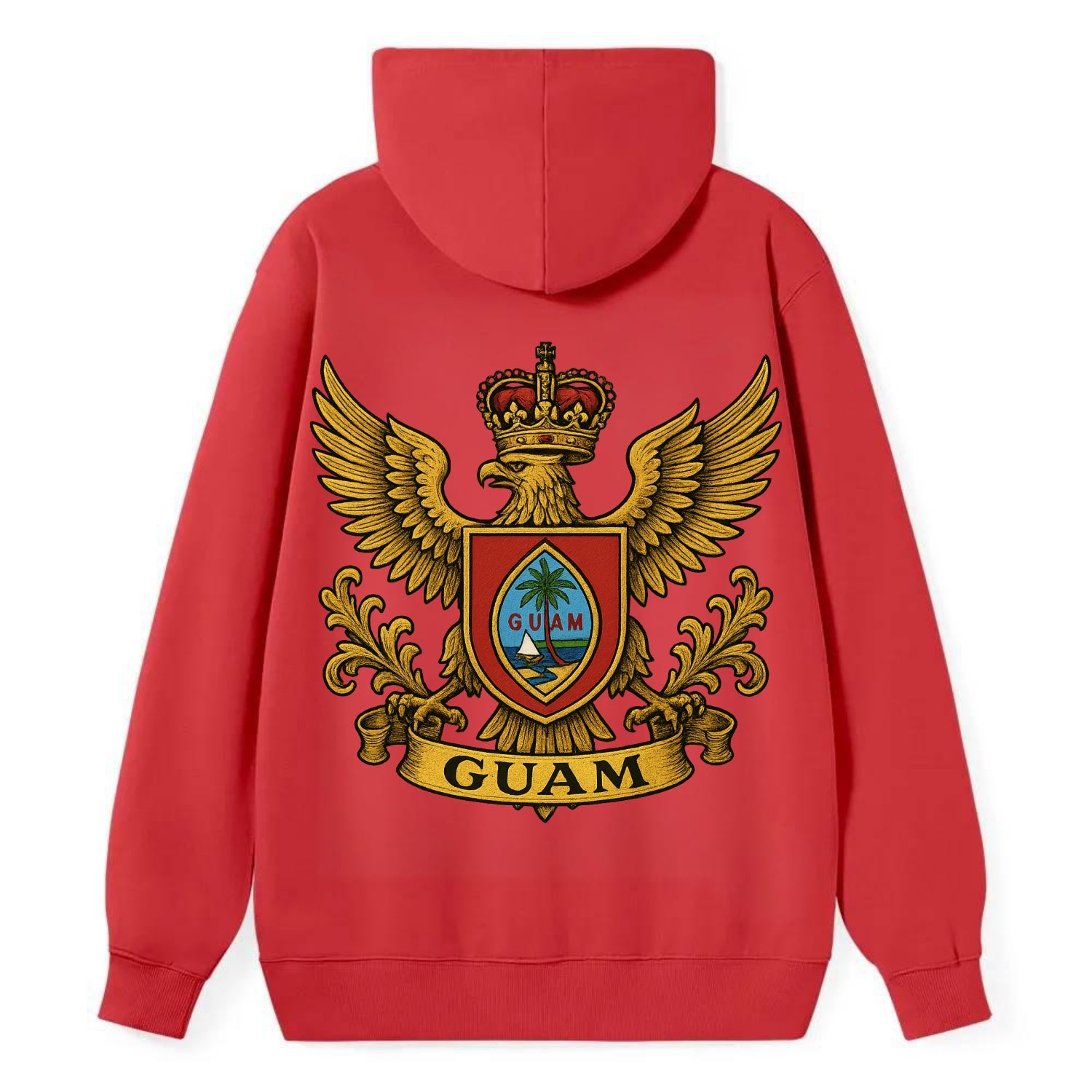 Guam Heritage Badge  - Classic Pullover Hoodie - Red