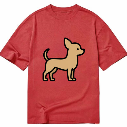 Chihuahua - Tan smooth coat flat side profile - Classic T-shirt - Red