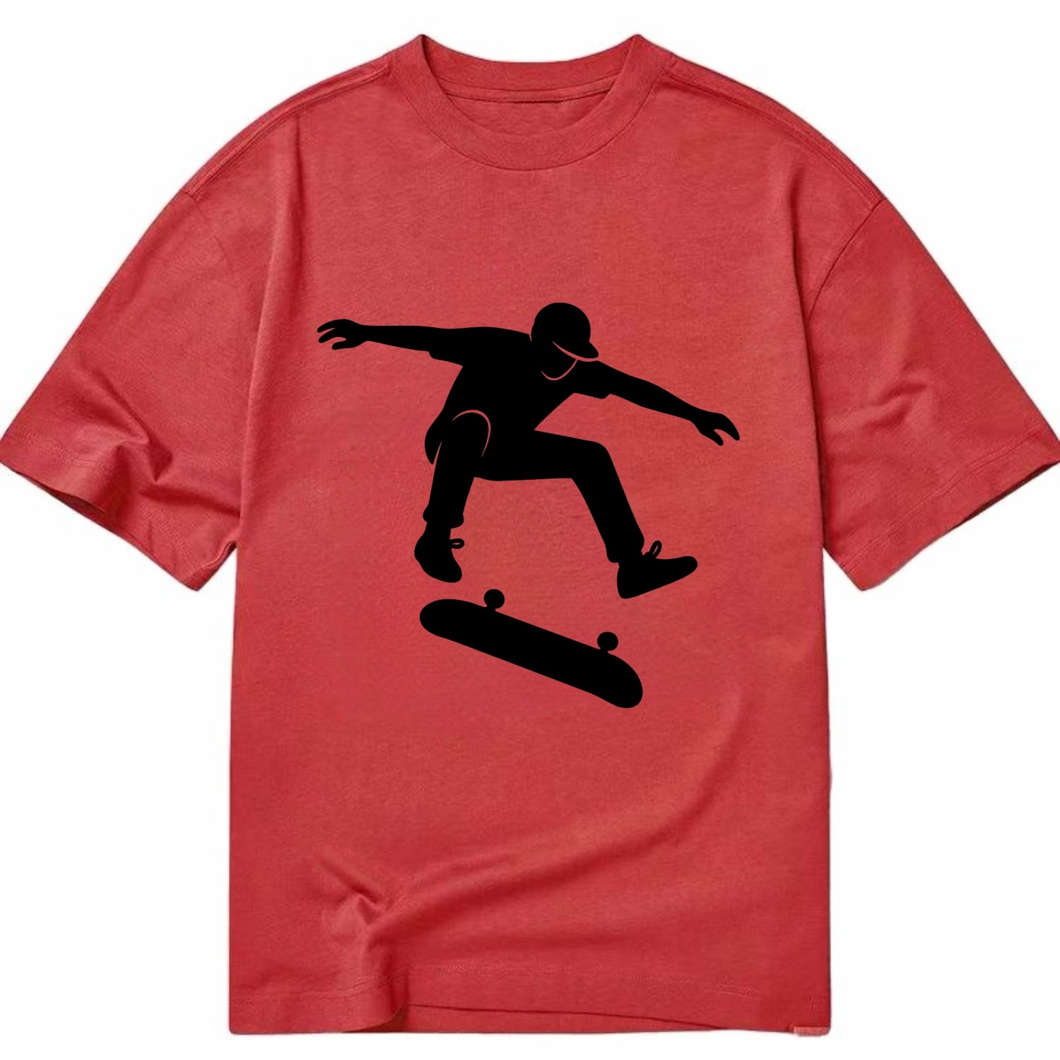 Skateboarder doing kickflip trick - Classic T-shirt - Red