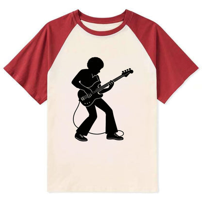 Bass guitarist slap technique - Contrast Raglan T-shirt - Red
