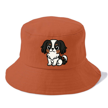 Japanese Chin - Black and white sitting pose - Bucket Hat - Red