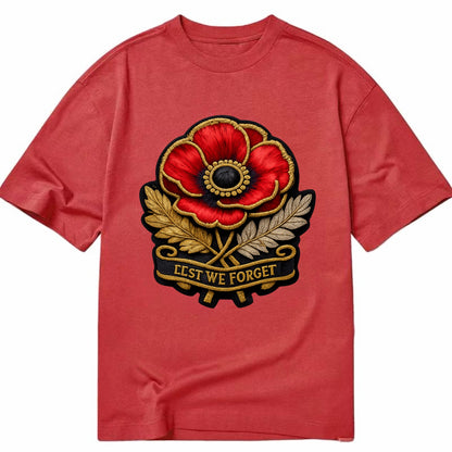 MEMORIAL POPPY - red poppy flower in scarlet , remembrance - Classic T-shirt - Red