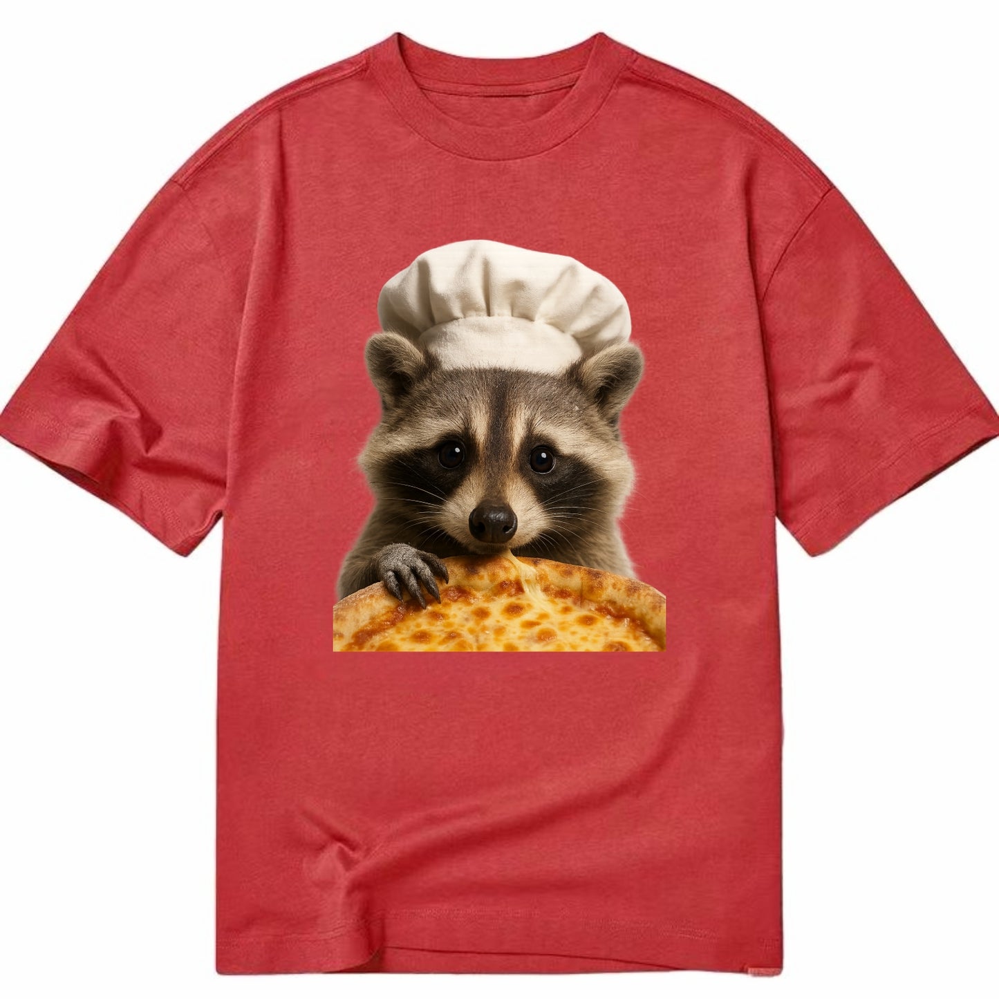 Pizza Dad Raccoon  - Classic T-shirt - Red