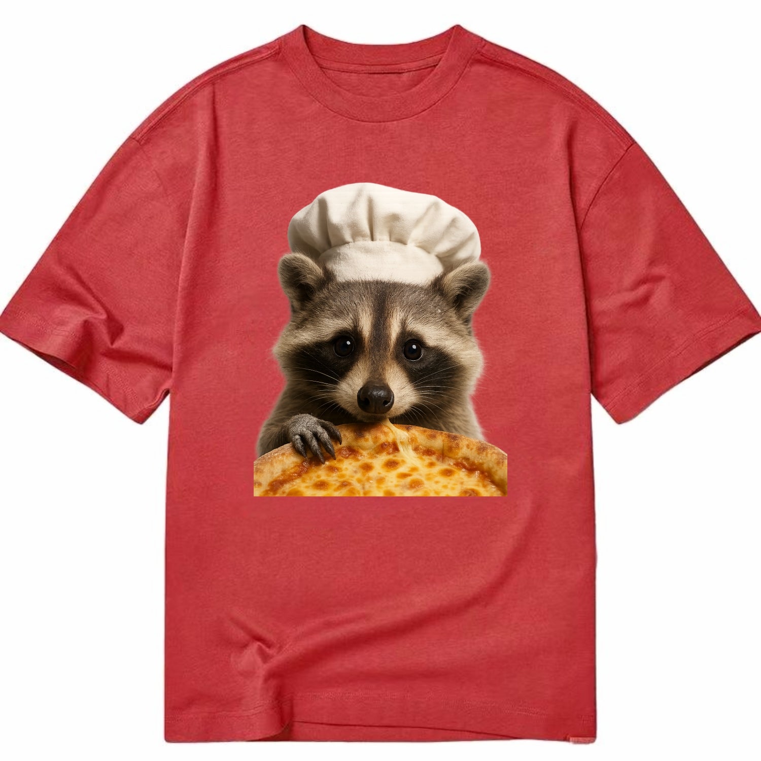 Pizza Dad Raccoon  - Classic T-shirt - Red