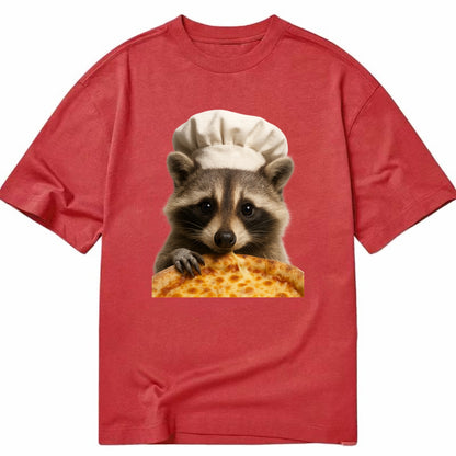 Pizza Dad Raccoon  - Classic T-shirt - Red