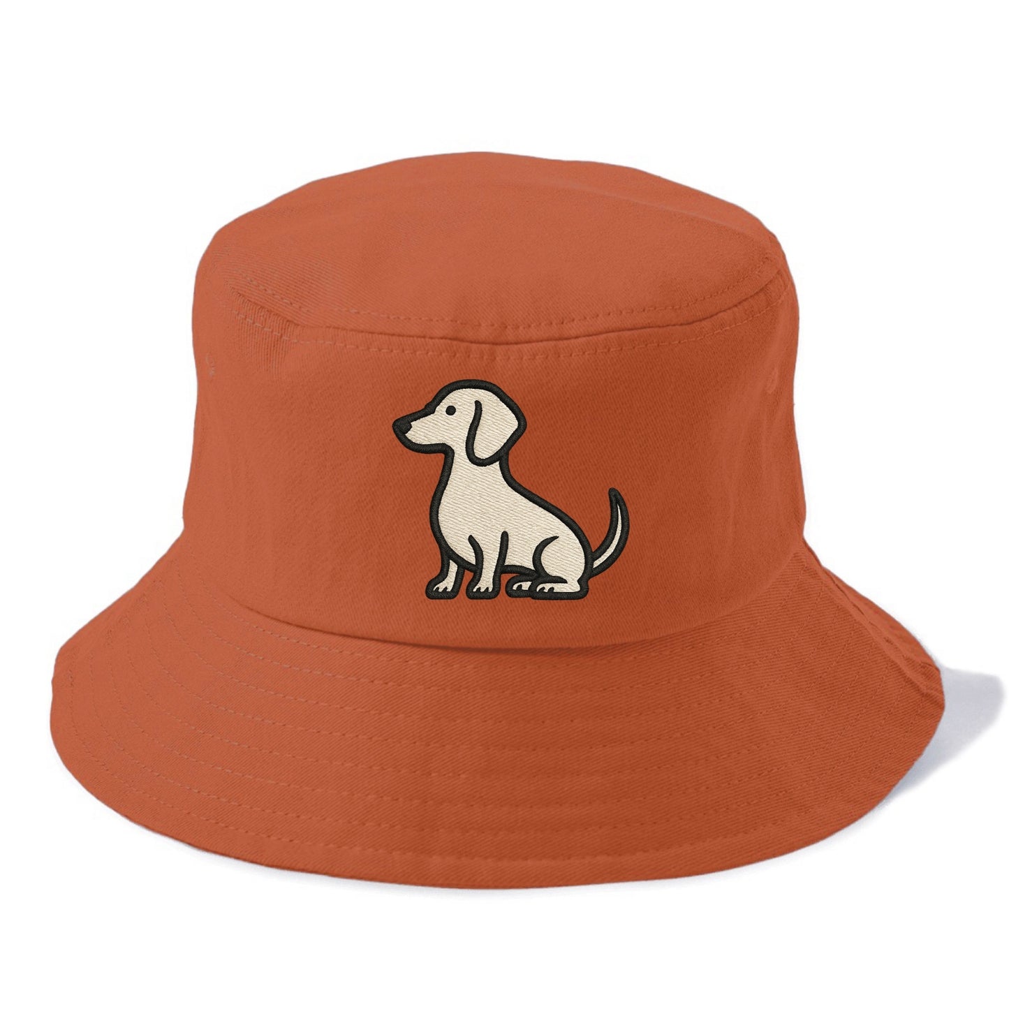 Dachshund - Long body profile view - Bucket Hat - Red