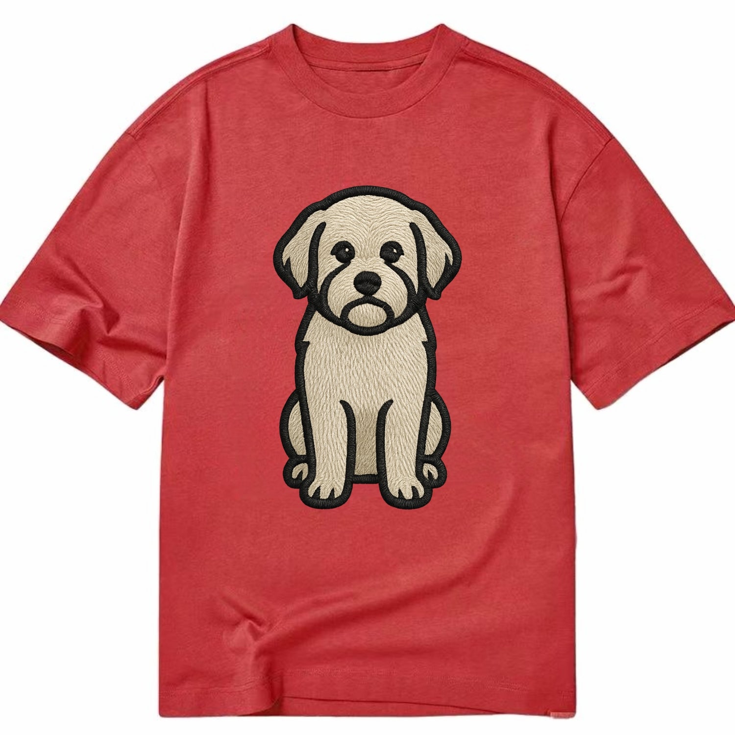 Havanese - Cream colored sitting pose - Classic T-shirt - Red