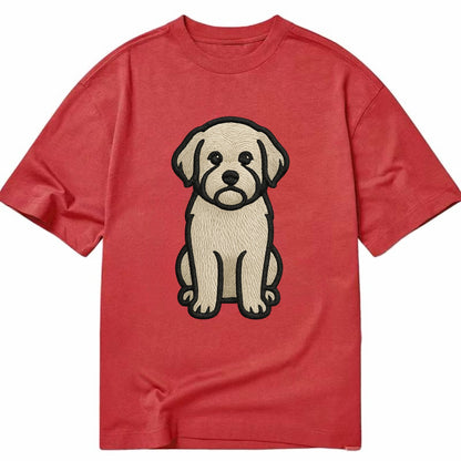 Havanese - Cream colored sitting pose - Classic T-shirt - Red