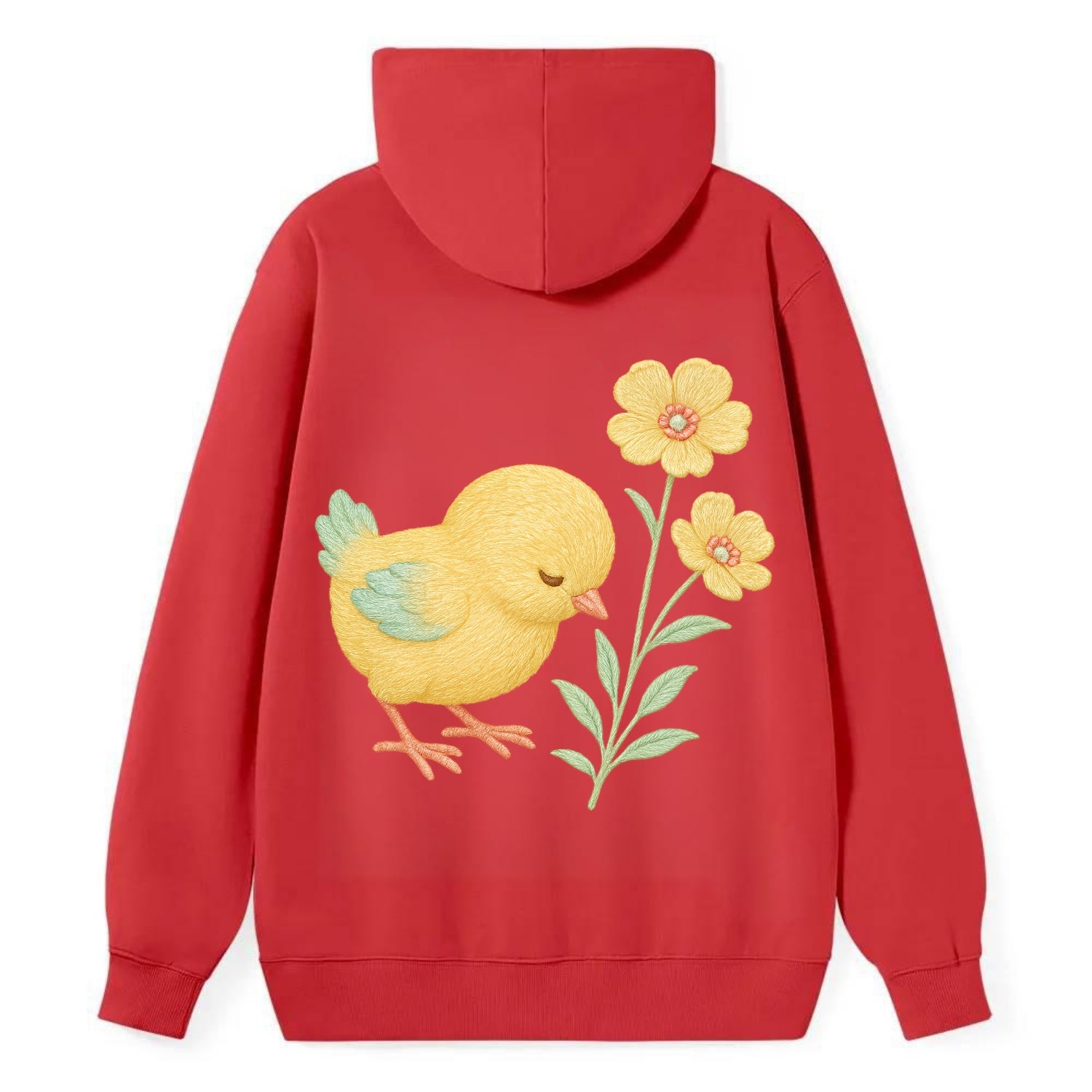 Yellow Chick - Classic Pullover Hoodie - Red