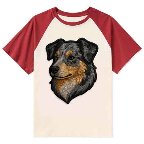 Australian Shepherd - Modern merle patte - Contrast Raglan T-shirt