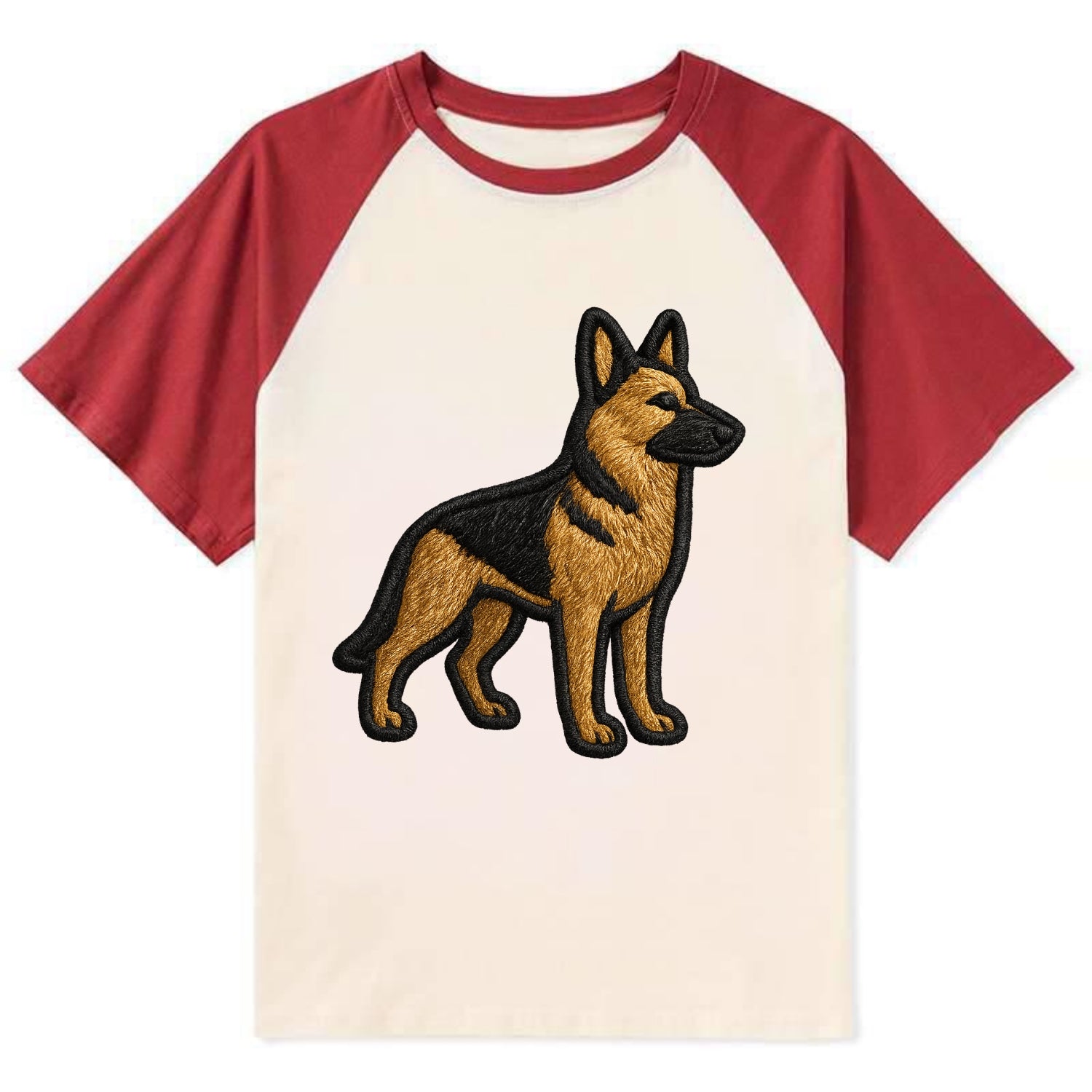 German Shepherd - Trendy minimal silhoue - Contrast Raglan T-shirt - Red