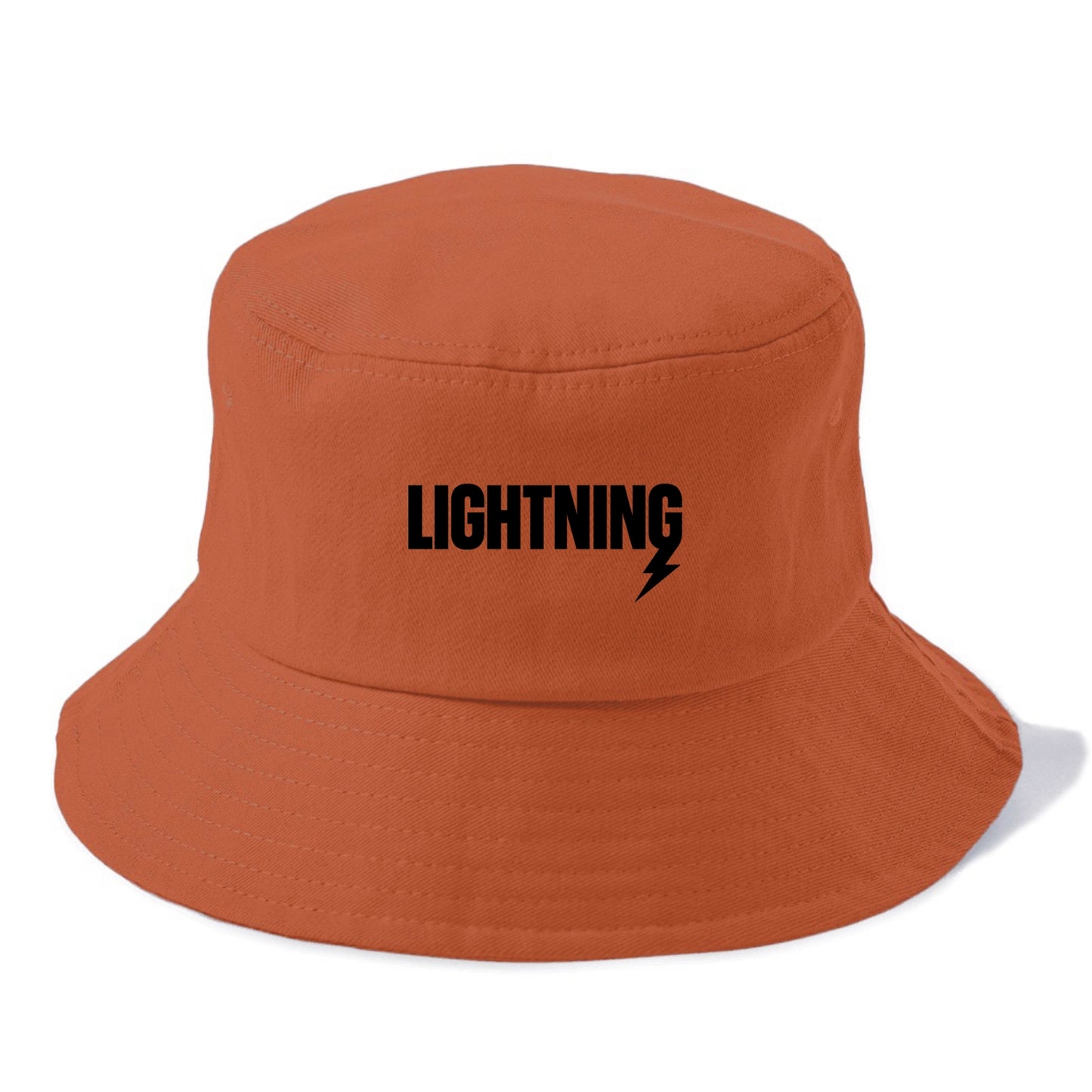 Bold typography design - "LIGHTNING" - fast, electric, striking - Bucket Hat - Red