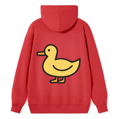 Duck - Yellow mallard flat side profile - Classic Pullover Hoodie - Red