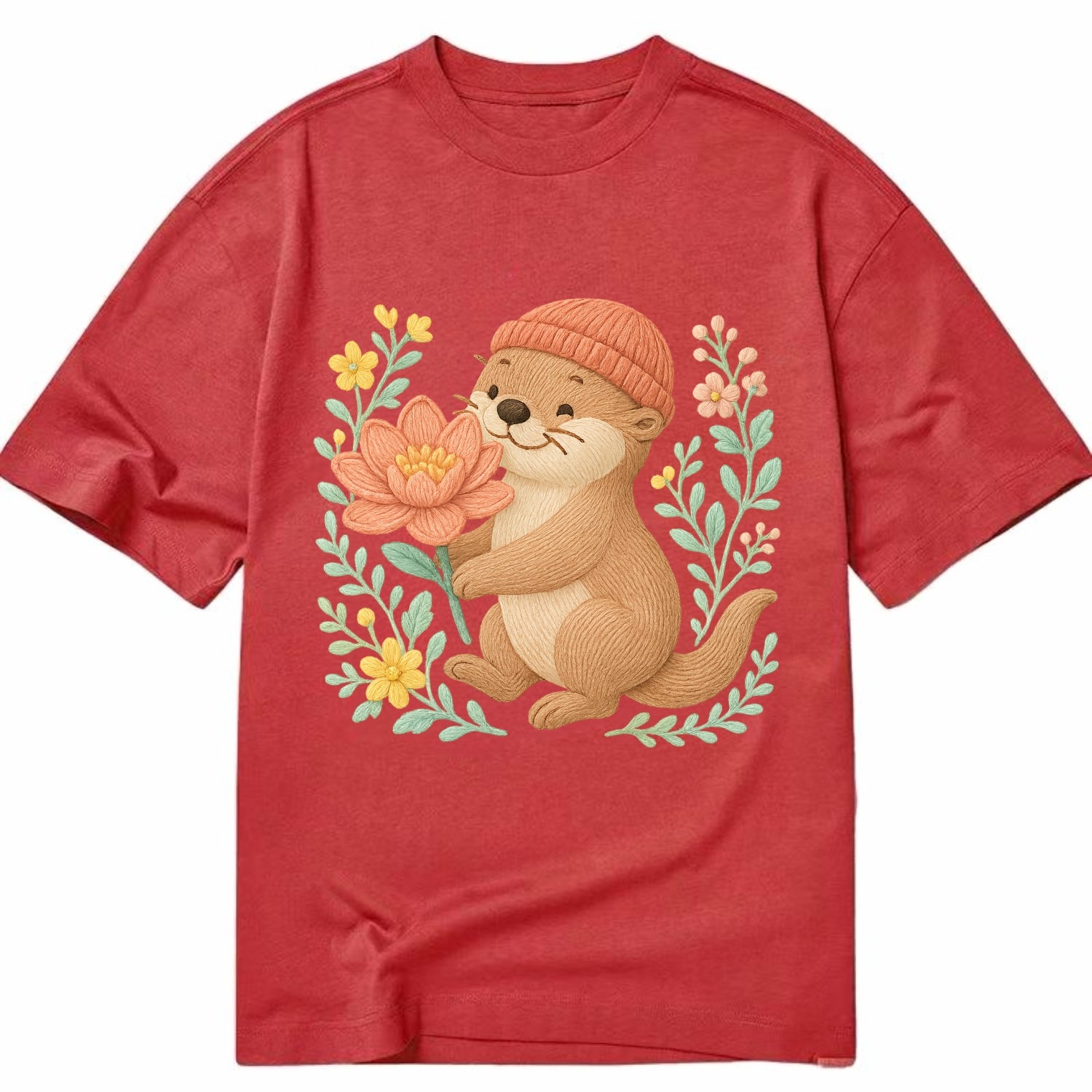 Peach Otter - Classic T-shirt - Red
