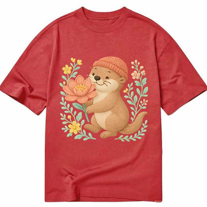 Peach Otter - Classic T-shirt - Red