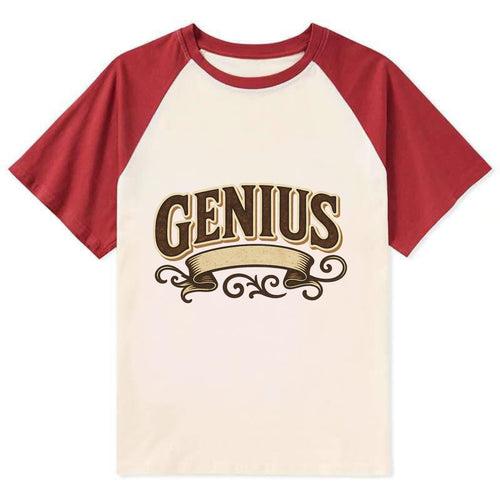 Bold typography design - GENIUS - exceptional intelligence, brilliance - Contrast Raglan T-shirt