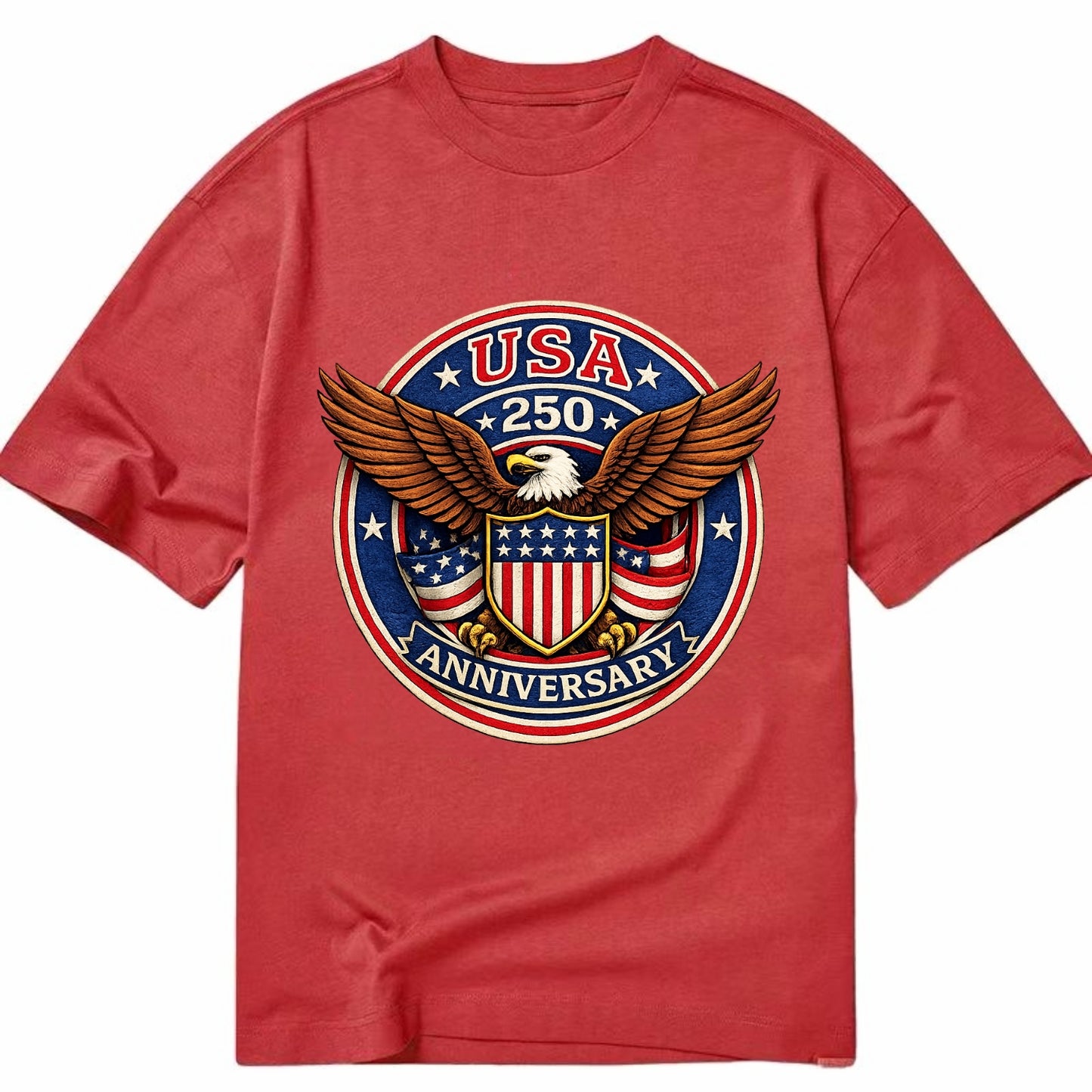 Usa 250 Anniversary Eagle Shield Emblem - Classic T-shirt - Red