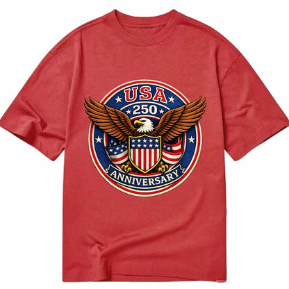 Usa 250 Anniversary Eagle Shield Emblem - Classic T-shirt - Red