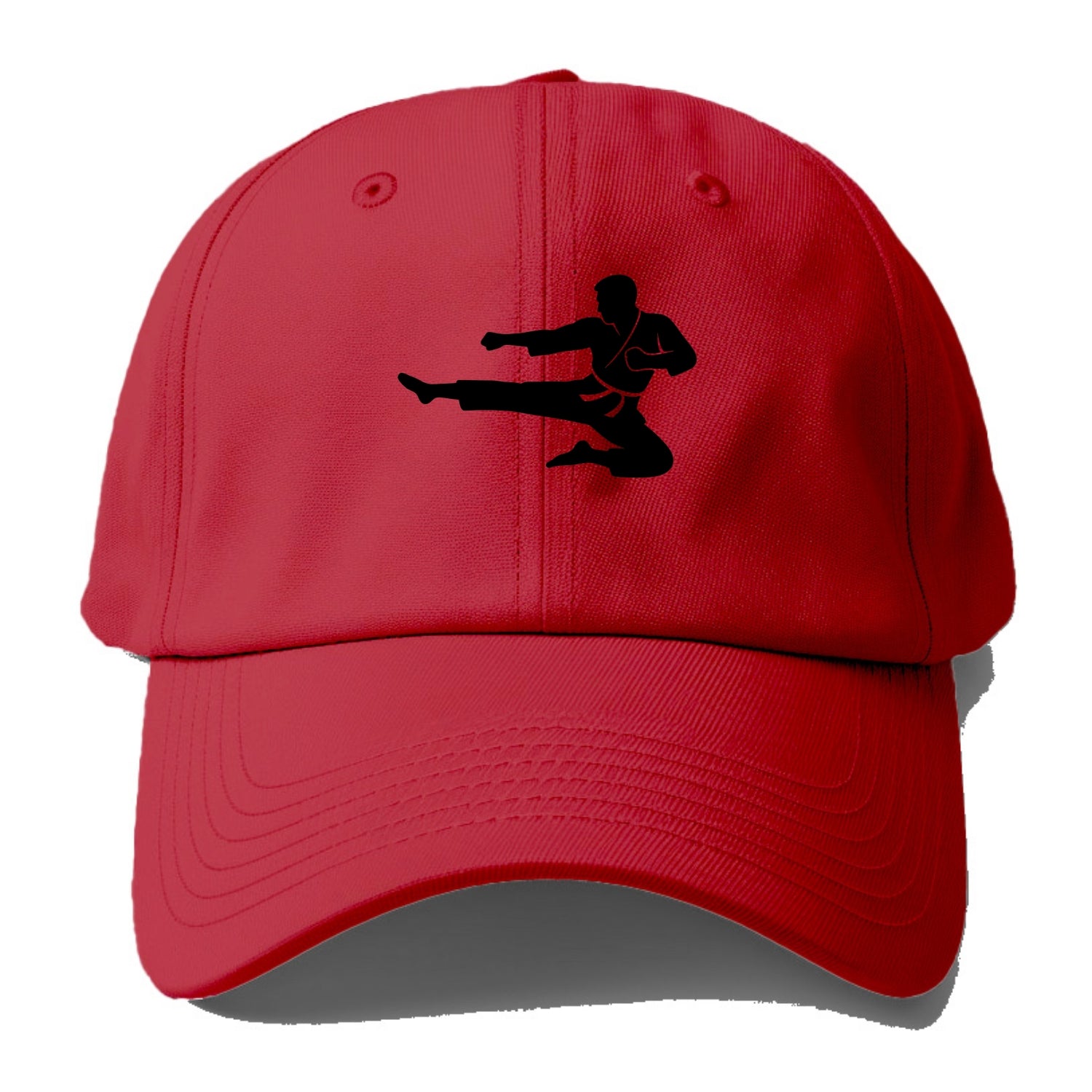 Martial artist flying kick - Baseball Cap - Red