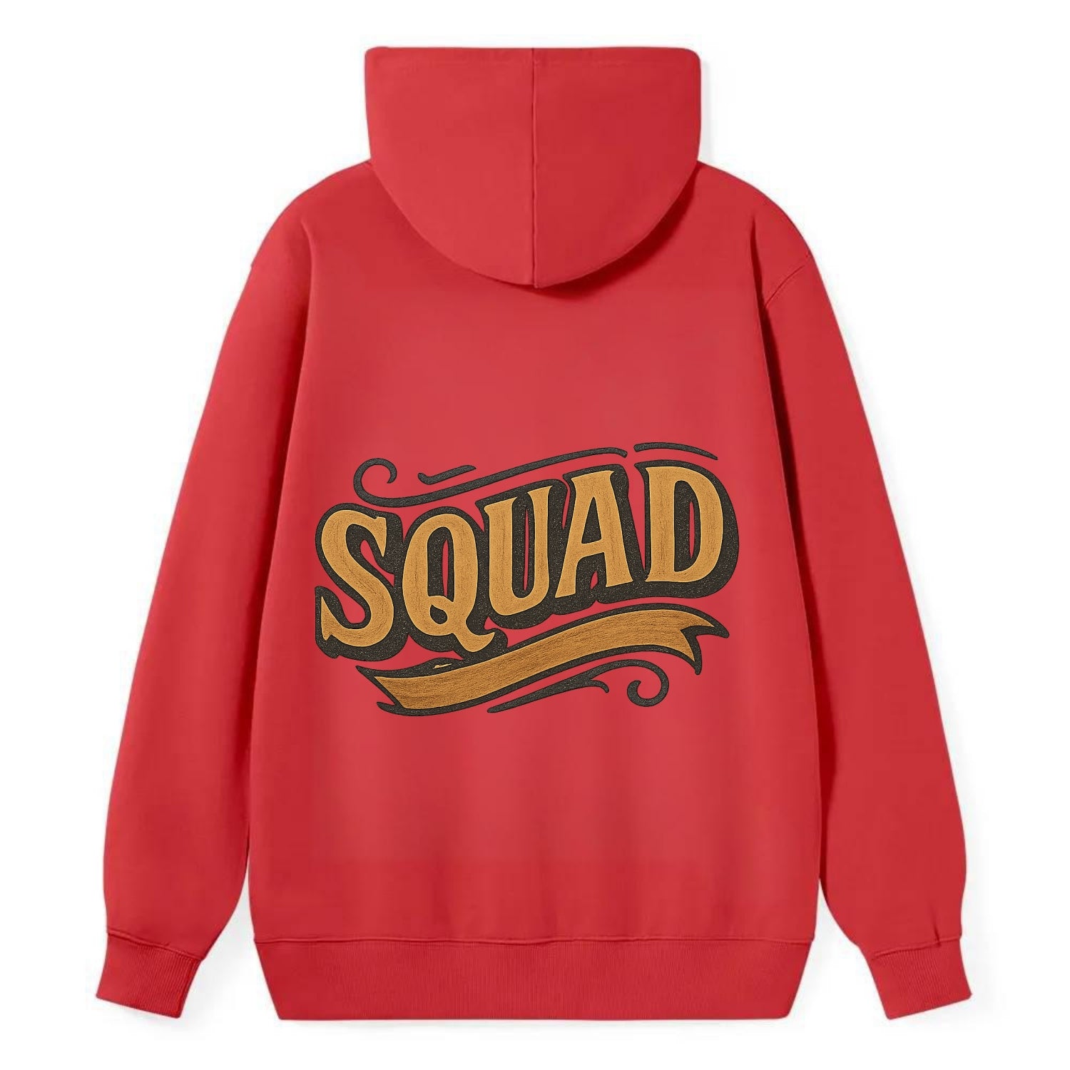 Bold typography design - "SQUAD" - your crew, your people - Classic Pullover Hoodie - Red