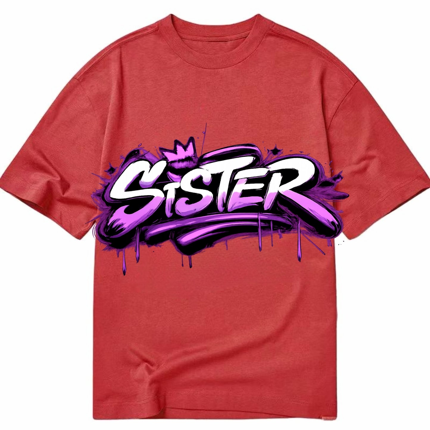 Bold typography design - "SISTER" - female bond, sisterhood - Classic T-shirt - Red