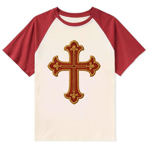 Armenian Cross - Contrast Raglan T-shirt