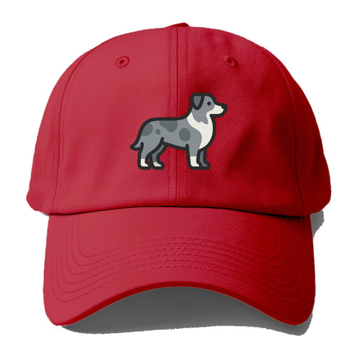 Australian Shepherd - Blue merle flat side profile - Baseball Cap