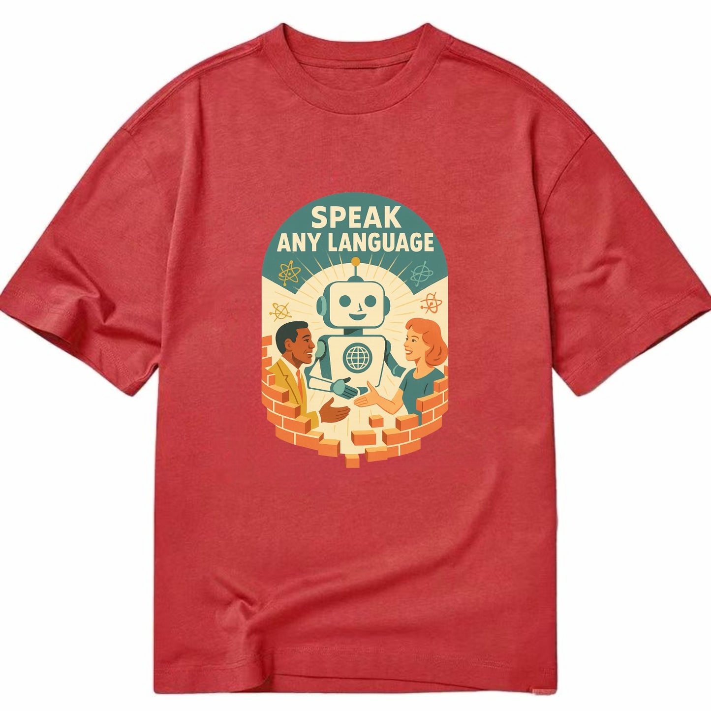Language learning AI breaking down barriers - "Speak Any Language" - - Classic T-shirt - Red