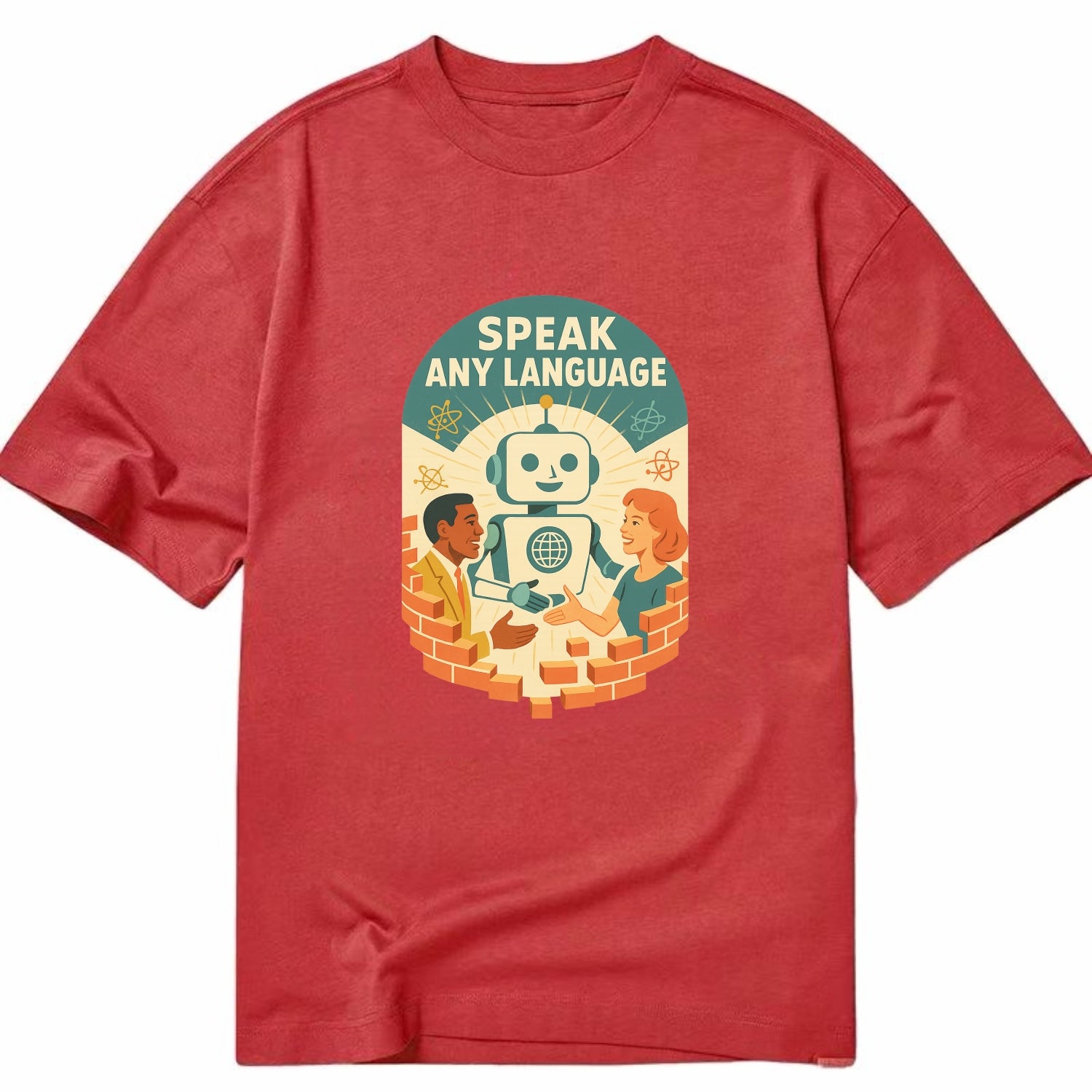 Language learning AI breaking down barriers - "Speak Any Language" - - Classic T-shirt - Red