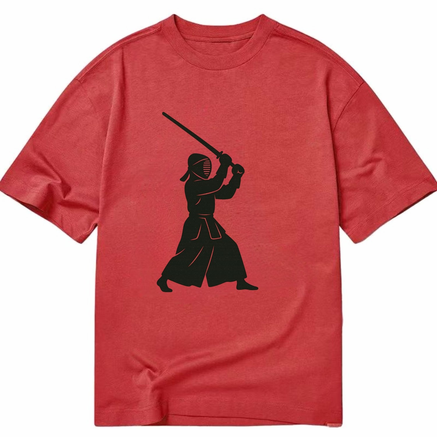 Kendo swordsman in striking stance - Classic T-shirt - Red