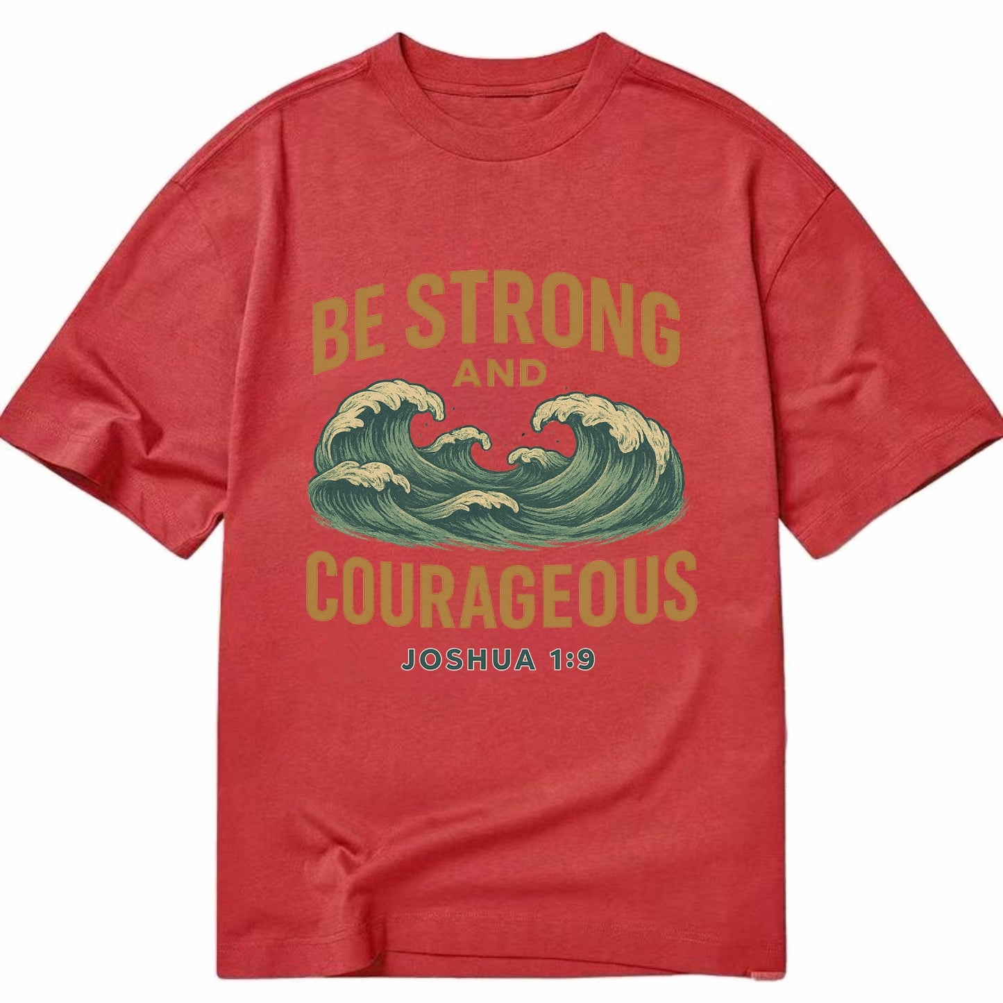 Joshua 1:9 Ocean - Classic T-shirt - Red