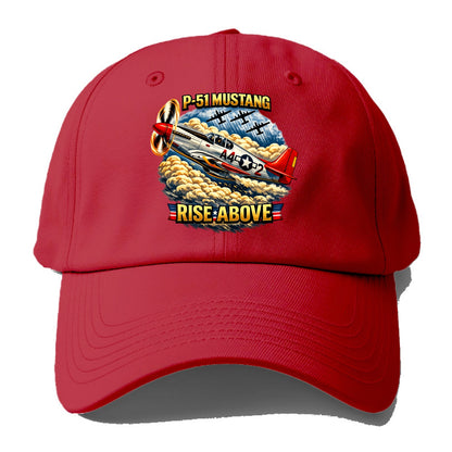 P 51 Mustang Rise Above - Baseball Cap - Red