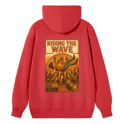Crowd surfing at packed concert - "Riding the Wave" - concert energy - Classic Pullover Hoodie - Red