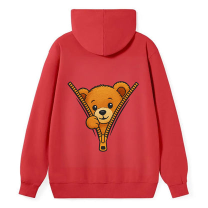 zipper bear - Classic Pullover Hoodie - Red