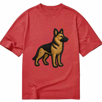 German Shepherd - Trendy minimal silhoue - Classic T-shirt - Red