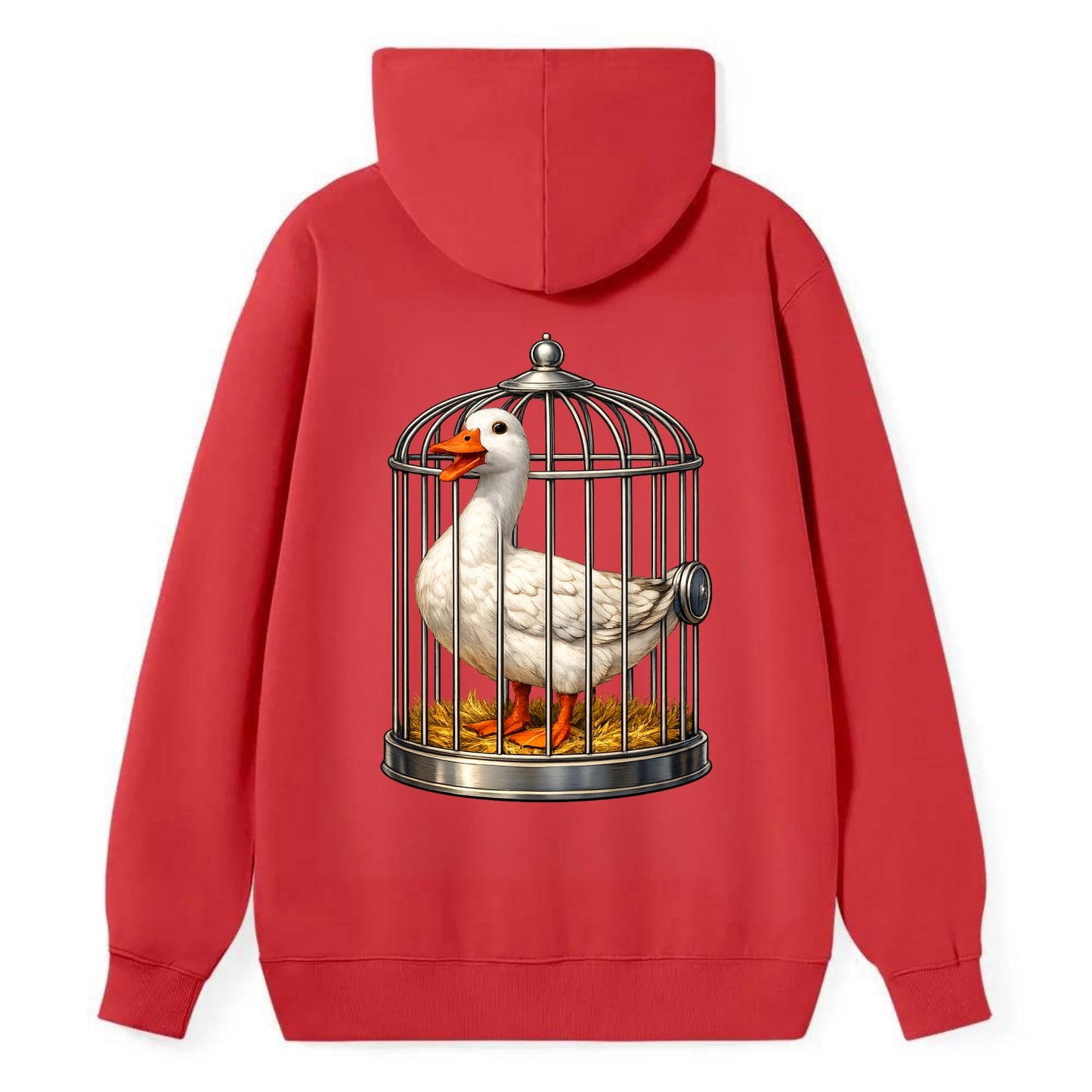 Duck In Cage - Classic Pullover Hoodie - Red