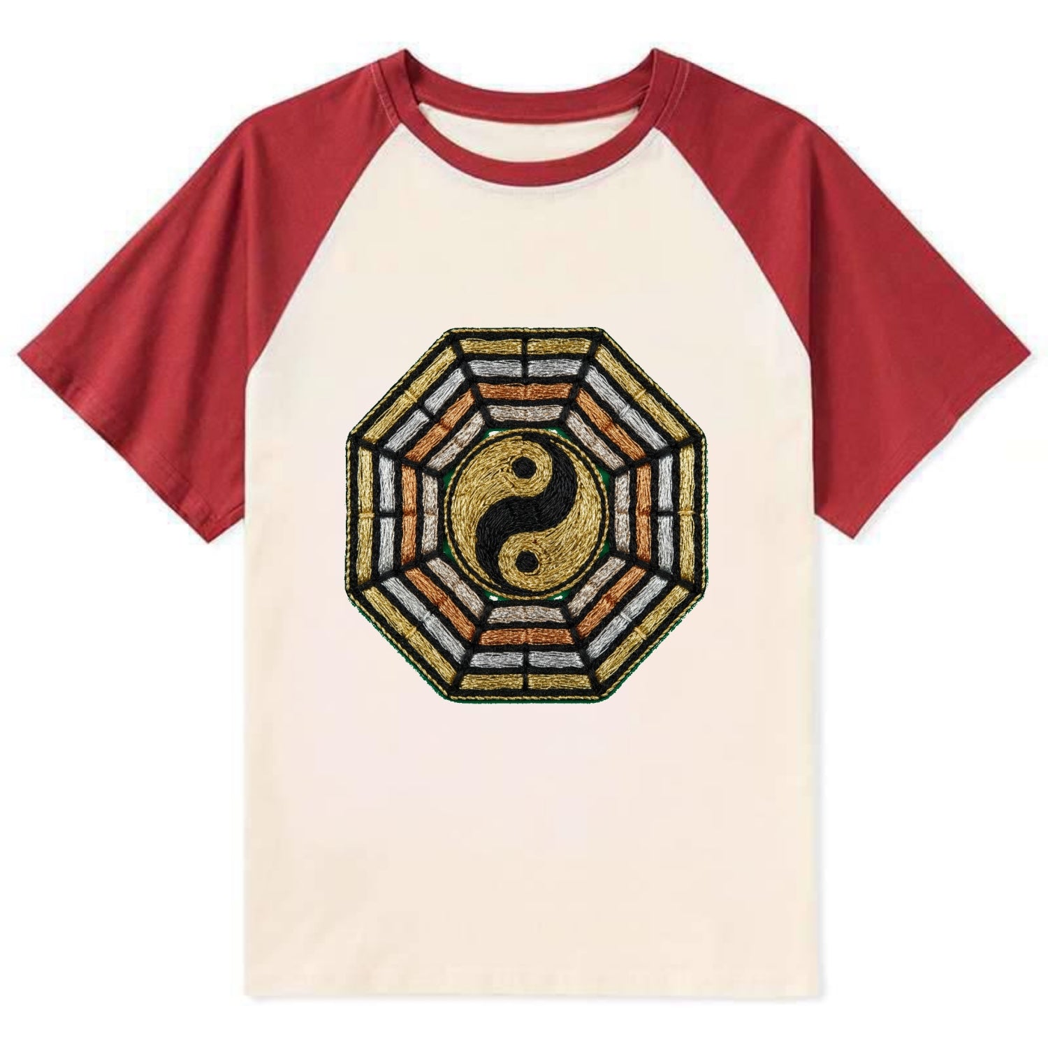 Bagua - Contrast Raglan T-shirt - Red