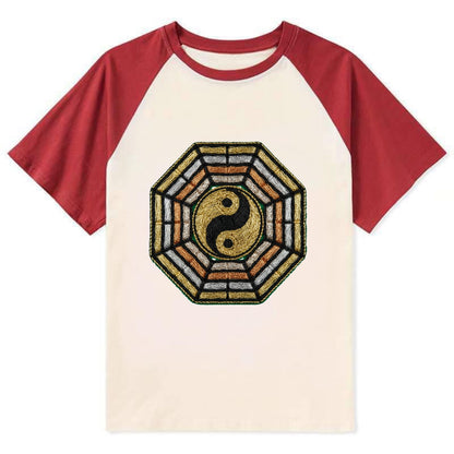 Bagua - Contrast Raglan T-shirt - Red
